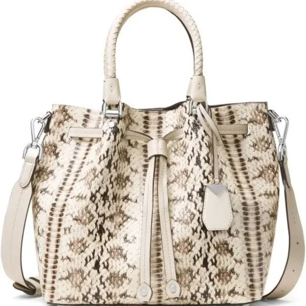 Michael Kors Blakely Snake-Embossed Leather Bucket Bag - Picture 6 of 6